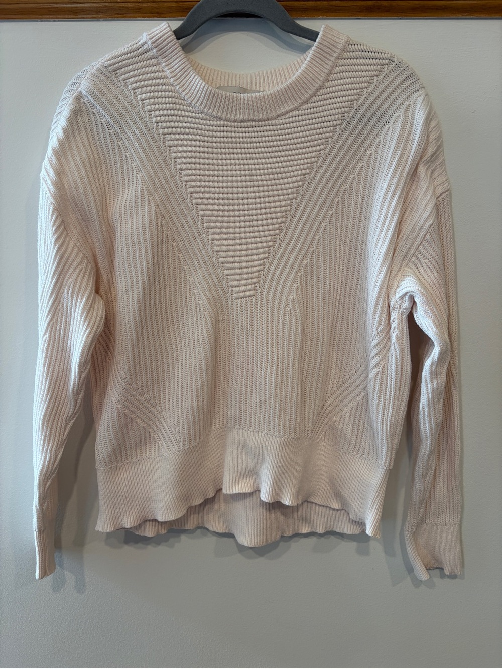 LOFT 100% Cotton Cream Women's Knit Pullover Sweater